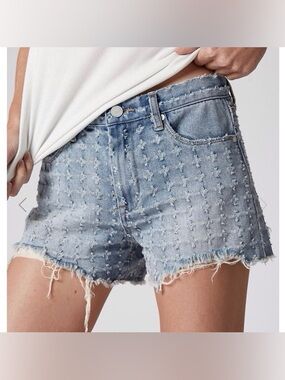 Blank NYC Barrow Shorts 26 High Rise Distressed Light Wash Cutoff Denim
